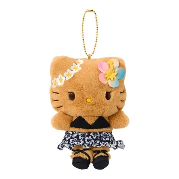 ▲預購特價【限購】Sanrio 三麗鷗 Hello Kitty 絨毛玩偶吊飾 黑衣 (夏威夷微醺假期)