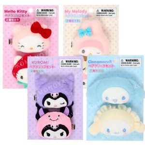 Sanrio 三麗鷗 絨毛造型髮夾2入組 (變裝大頭款) Kitty 美樂蒂 酷洛米 大耳狗