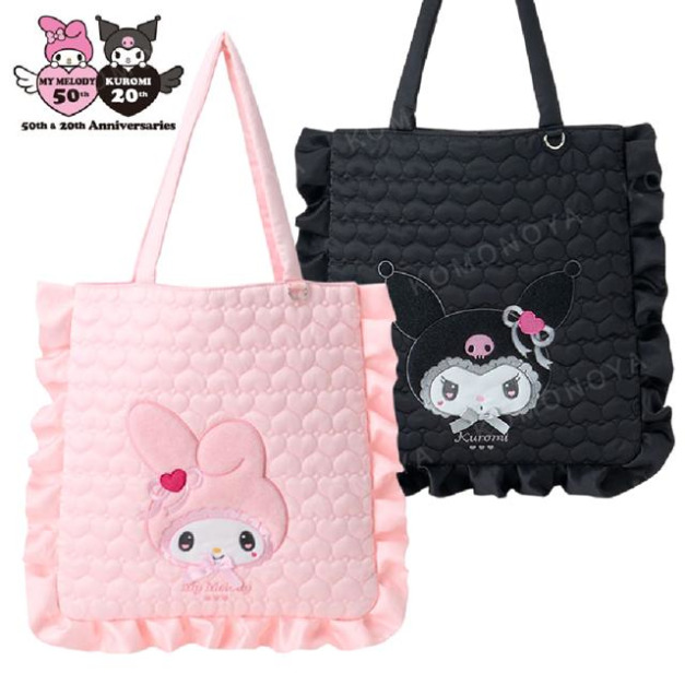 ▲特價【限購】SanrioSanrio 三麗鷗 心型衍縫直式肩背袋 (毛茸茸 美樂蒂50th & 酷洛米20th)