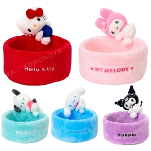 Sanrio 三麗鷗 絨毛造型收納盒 (圓形趴姿款) Kitty 美樂蒂 酷洛米 大耳狗
