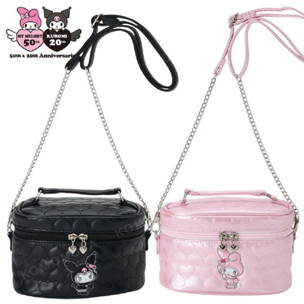 ▲特價【限購】SanrioSanrio 三麗鷗 皮質化妝箱斜背包 (毛茸茸 美樂蒂50th & 酷洛米20th)