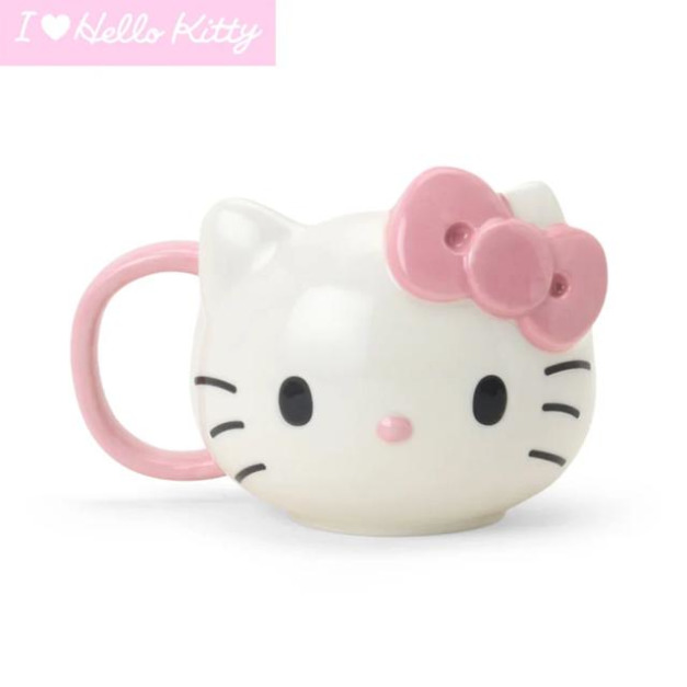 ▲預購特價【限購】Sanrio 三麗鷗 Hello Kitty 大臉造型陶瓷馬克杯 230ml (I Love Hello Kitty)