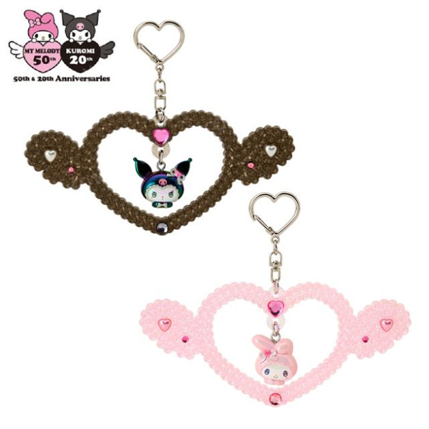 ▲預購特價【限購】SanrioSanrio 三麗鷗 水鑽造型樹脂鑰匙圈 (毛茸茸 美樂蒂50th & 酷洛米20th)