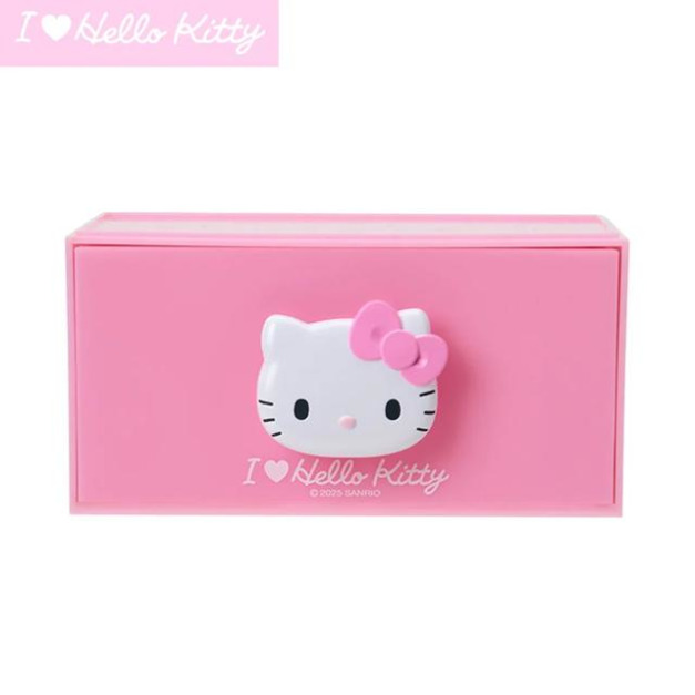 ▲預購特價【限購】Sanrio 三麗鷗 Hello Kitty 桌上型塑膠單抽收納盒 (I Love Hello Kitty)