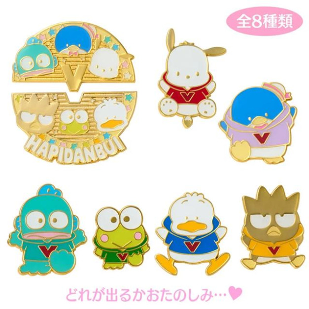 Sanrio 三麗鷗 Hapidanbui 造型別針 全套8入盲盒 (成團5週年)