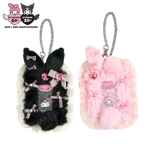 ▲特價【限購】SanrioSanrio 三麗鷗 絨毛造型拍立得小卡收納套鑰匙圈 (毛茸茸 美樂蒂50th & 酷洛米20th)