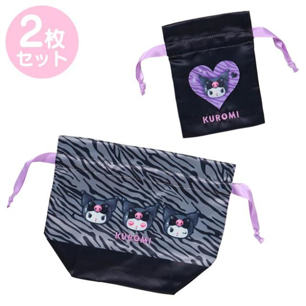 ▲預購特價【限購】Sanrio 三麗鷗 酷洛米 緞面束口袋2入組 (動物派對)