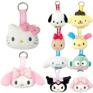 【限購】Sanrio 三麗鷗 絨毛玩偶扣環吊飾 (大頭款) Kitty 美樂蒂 布丁狗 花小兔