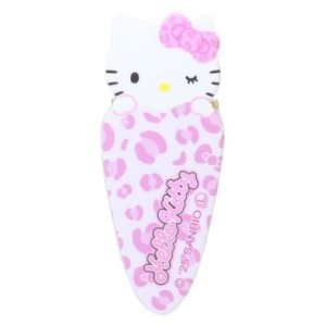 Sanrio 三麗鷗 Hello Kitty 壓克力造型鐵髮夾 (粉豹紋款)