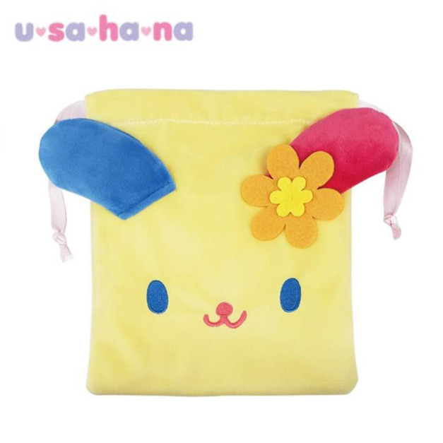 SPINNS x Sanrio 花小兔 絨毛造型束口袋 (格紋花布系列)