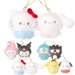 Sanrio 三麗鷗 絨布磁鐵雙吊飾 (胖胖豆豆眼款) Kitty 大耳狗 酷洛米 美樂蒂