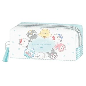 Sanrio 三麗鷗大集合 雙拉鍊方形筆袋 (圓滾滾款)