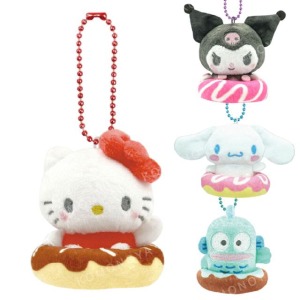 Sanrio 三麗鷗 絨毛玩偶吊飾 (甜甜圈款) Kitty 大耳狗 酷洛米 人魚漢頓