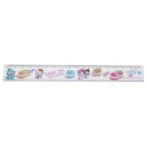 Sanrio 三麗鷗大集合 塑膠直尺 17cm (甜點雲朵款)