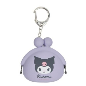 Sanrio 三麗鷗 酷洛米 矽膠造型口金零錢包鑰匙圈 (紫大頭款)