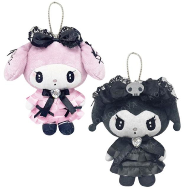 Sanrio 三麗鷗 絨毛玩偶零錢包吊飾 (暗夜天使) 美樂蒂 酷洛米