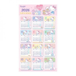 Sanrio 三麗鷗 Hello Kitty 2026 年曆手帳貼紙 月曆貼紙