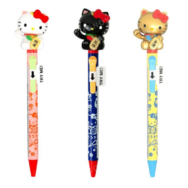 Sanrio 三麗鷗 Hello Kitty 造型原子筆 0.7mm 黑 (招財貓款)