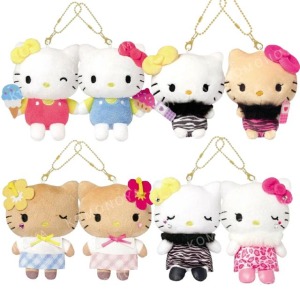 【限購】Sanrio 三麗鷗 Hello Kitty Mimmy 絨布磁鐵雙吊飾 (千禧Y2K)