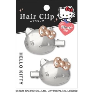 【10/20預購結單】▲特價 Sanrio 三麗鷗 Hello Kitty 造型髮夾2入組 (銀 極光銀系列)
