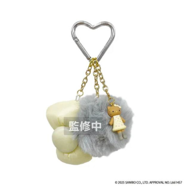 現貨▲特價 Sanrio 三麗鷗 Hello Kitty 愛心扣環吊飾鑰匙圈 (灰白 長腿洋裝)