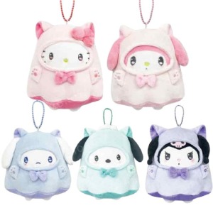 Sanrio 三麗鷗 絨毛玩偶零錢包吊飾 (貓咪幽靈款) Kitty 美樂蒂 大耳狗 帕恰狗
