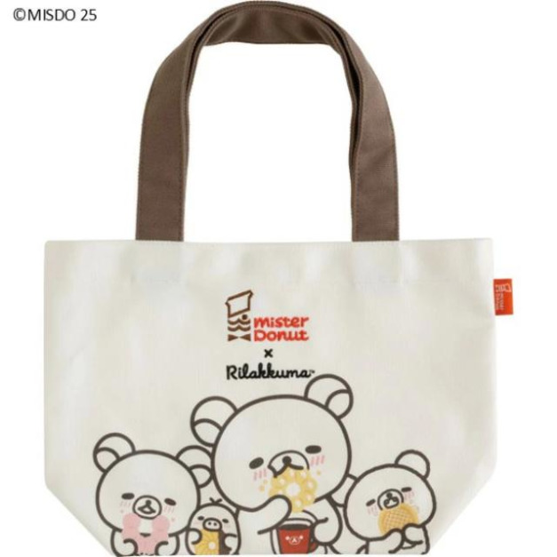 San-X  拉拉熊 x mister donut 帆布手提午餐袋 (甜甜圈款)