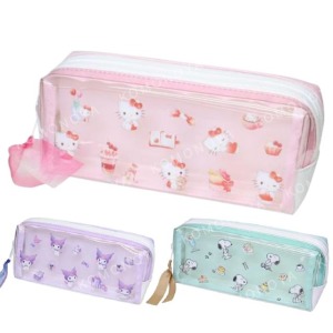 Sanrio 三麗鷗 史努比 PVC方形雙拉鍊筆袋 (滿版款) Kitty 酷洛米 史努比