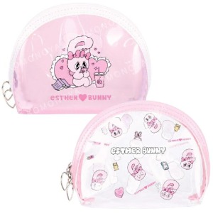 Esther Bunny 艾絲樂小兔 PVC半圓拉鍊化妝包 (粉款)