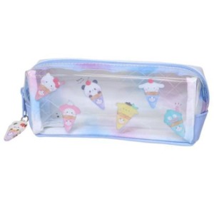 Sanrio 三麗鷗 x 麻糬熊貓 PVC拉鍊筆袋 (藍甜筒款)