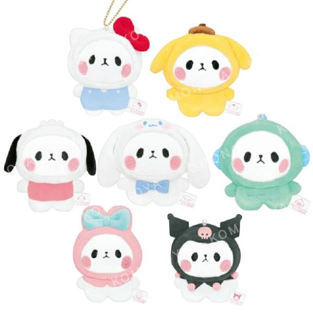 Sanrio 三麗鷗 x 麻糬熊貓 絨毛玩偶吊飾 (變裝款) Kitty 美樂蒂 酷洛米