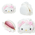 ▲特價【限購】Sanrio 三麗鷗 絨毛造型拉鍊化妝包 (蕾絲嫁紗) Kitty 美樂蒂 Charmmy_1
