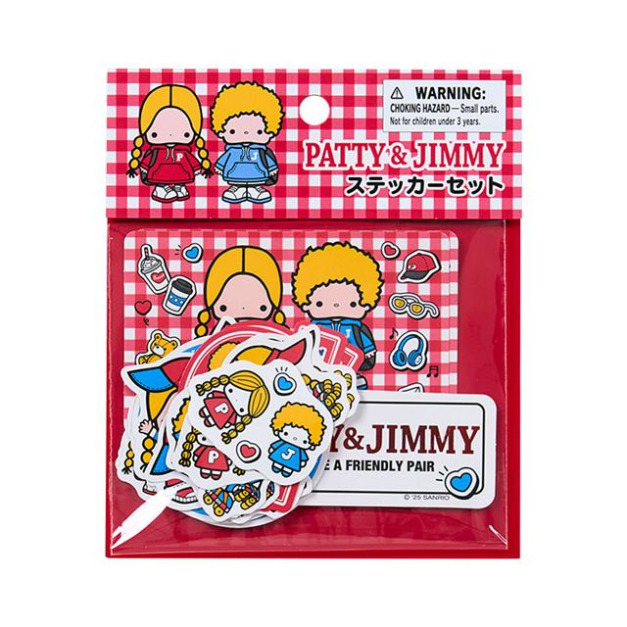 Sanrio 三麗鷗 Patty & Jimmy 造型貼紙組 16枚入 (復古雙人組)