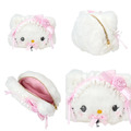 ▲特價【限購】Sanrio 三麗鷗 絨毛造型拉鍊化妝包 (蕾絲嫁紗) Kitty 美樂蒂 Charmmy_2