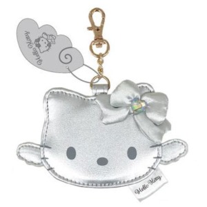 ▲特價【限購】Sanrio 三麗鷗 Hello Kitty 皮質隨身鏡吊飾 (銀 灰階黑天使系列)