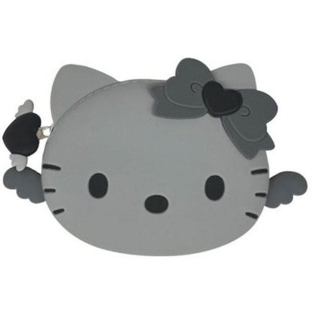 ▲特價【限購】Sanrio 三麗鷗 Hello Kitty 矽膠造型化妝包 (銀 灰階黑天使系列)