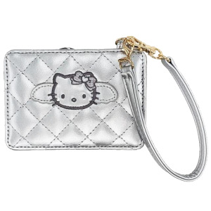 ▲特價【限購】Sanrio 三麗鷗 Hello Kitty 皮質票卡套 (銀 灰階黑天使系列)