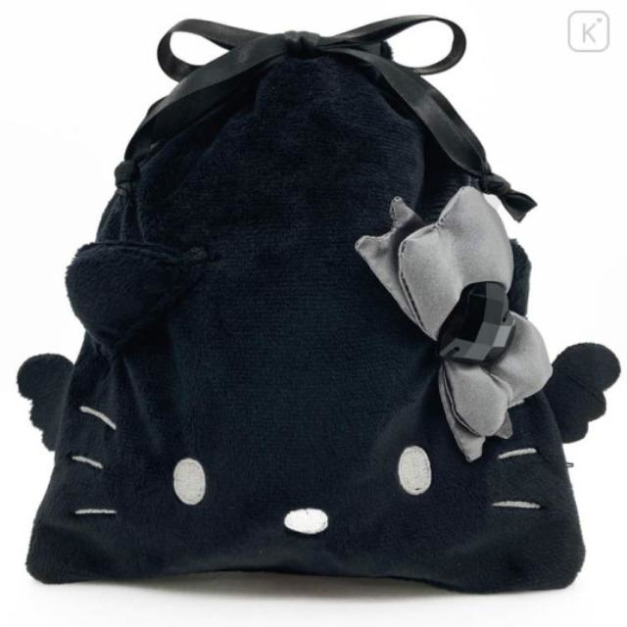 ▲特價【限購】Sanrio 三麗鷗 Hello Kitty 造型束口袋 (黑 灰階黑天使系列)