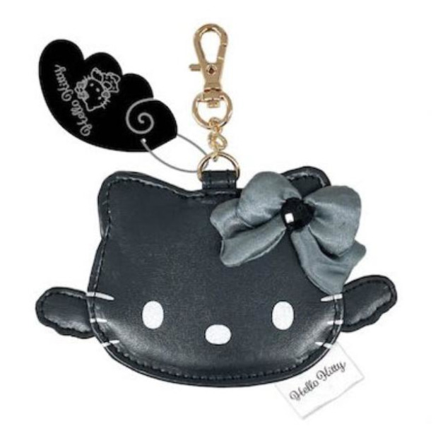 ▲特價【限購】Sanrio 三麗鷗 Hello Kitty 皮質隨身鏡吊飾 (黑 灰階黑天使系列)