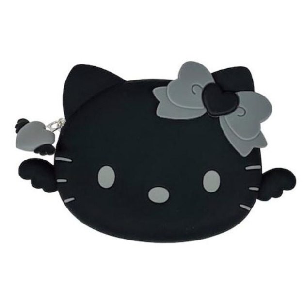 ▲特價【限購】Sanrio 三麗鷗 Hello Kitty 矽膠造型化妝包 (黑 灰階黑天使系列)