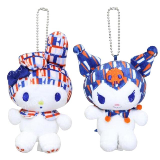 Sanrio 三麗鷗 x ELLE 絨毛玩偶吊飾 (格紋款) 美樂蒂 酷洛米