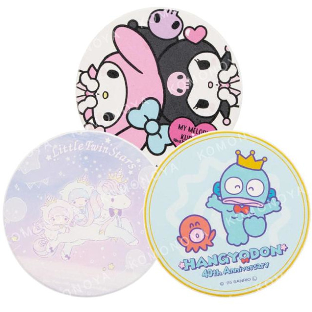 Sanrio 三麗鷗 陶瓷圓形杯墊 美樂蒂 酷洛米 人魚漢頓 雙子星
