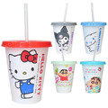 Sanrio 三麗鷗 塑膠吸管杯 450ml (全身款) Kitty 酷洛米 大耳狗 蠟筆小新