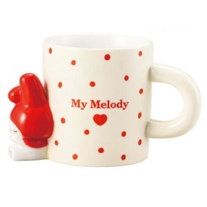 Sanrio 三麗鷗 美樂蒂 陶瓷造型馬克杯 300ml (白紅點點款)