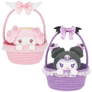 Sanrio 三麗鷗 x 粧美堂 造型玩偶手提收納籃 (緞帶 天使與惡魔) 美樂蒂 酷洛米