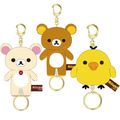 San-X 拉拉熊 絨毛玩偶伸縮鑰匙圈吊飾 (站姿款) 拉拉熊 牛奶熊 小黃雞