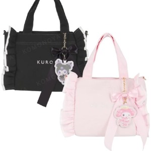 Sanrio 三麗鷗 x 粧美堂 荷葉邊透明兩用包 (緞帶 天使與惡魔) 美樂蒂 酷洛米