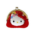 Sanrio 三麗鷗 絨毛大臉口金零錢包 (和風款) Kitty 酷洛米 大耳狗_1