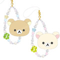 San-X 拉拉熊 絨毛造型串珠手機吊飾 (大臉款) 拉拉熊 牛奶熊