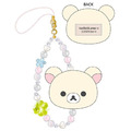 San-X 拉拉熊 絨毛造型串珠手機吊飾 (大臉款) 拉拉熊 牛奶熊_2